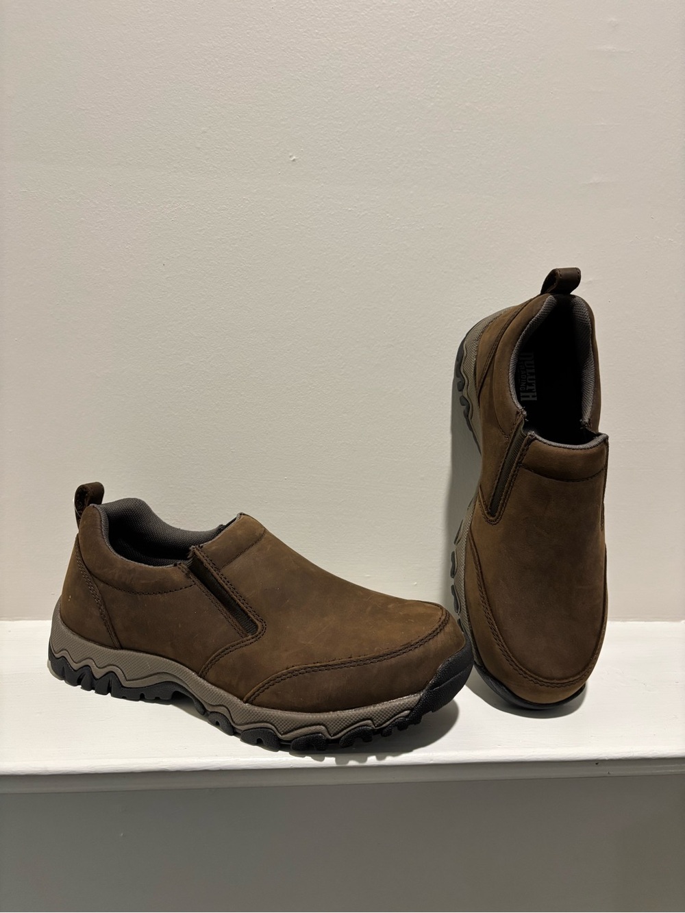 Duluth Trading Co Brown Nubuck Slip-On Boat Shoes